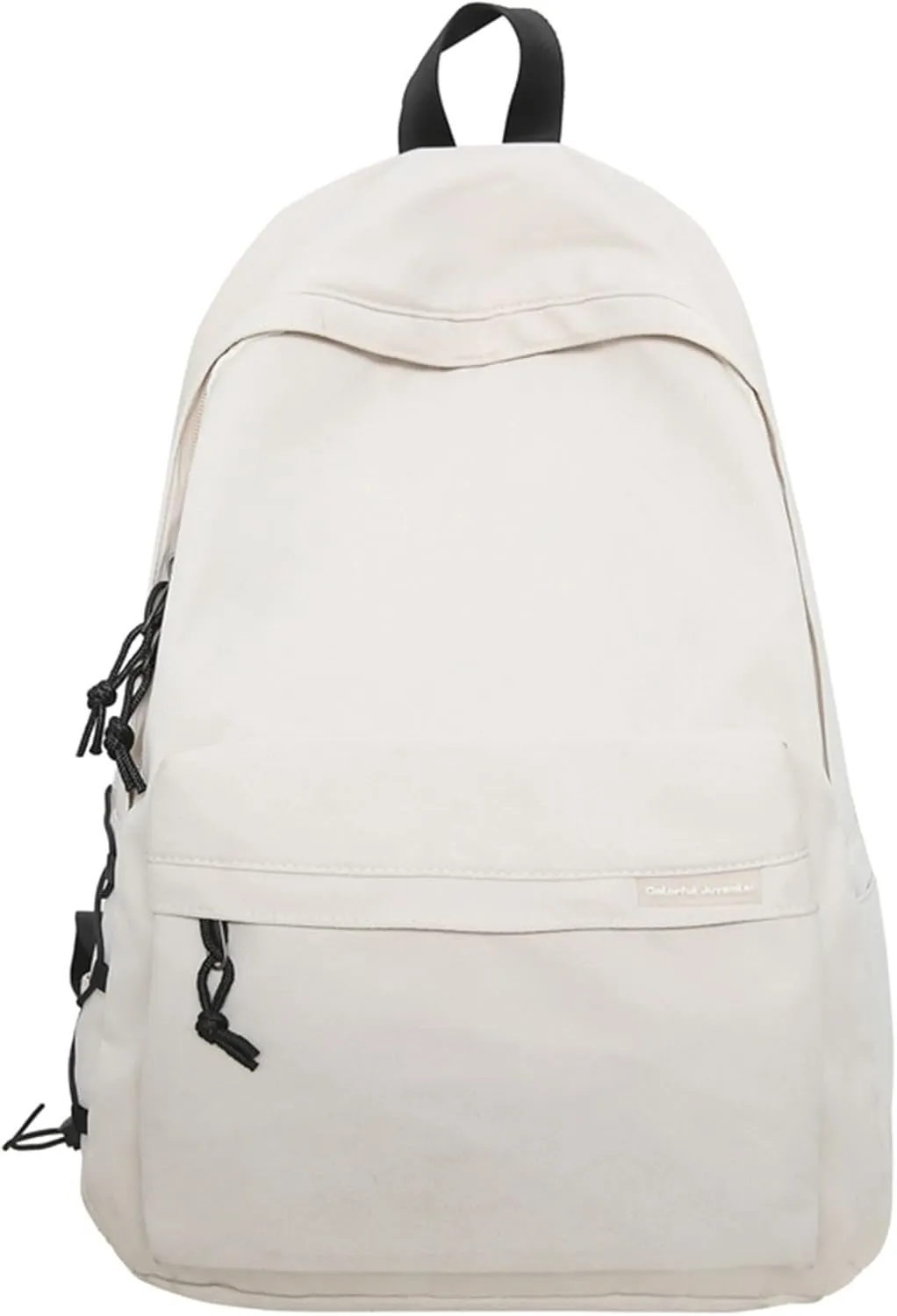Teclado Plain Backpack Casual Bookbags Lightweight Laptop Bag Outing Travel Daypacks (White)