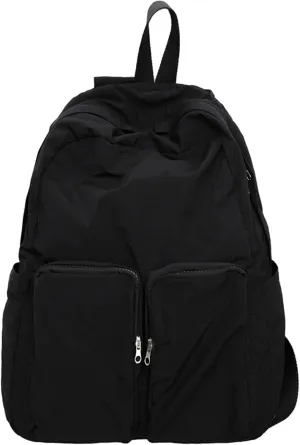 Teclado Plain Backpack Casual Bookbags Quick Drying Lightweight Gym Sports Laptop Bag Outdoor Travel Daypacks (Black)