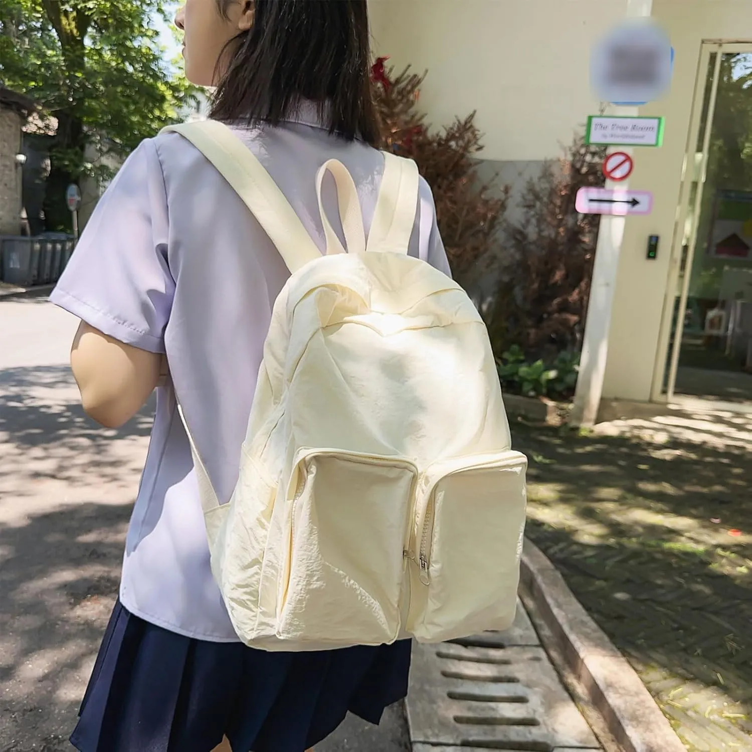 Teclado Plain Backpack Casual Bookbags Quick Drying Lightweight Gym Sports Laptop Bag Outdoor Travel Daypacks (White)