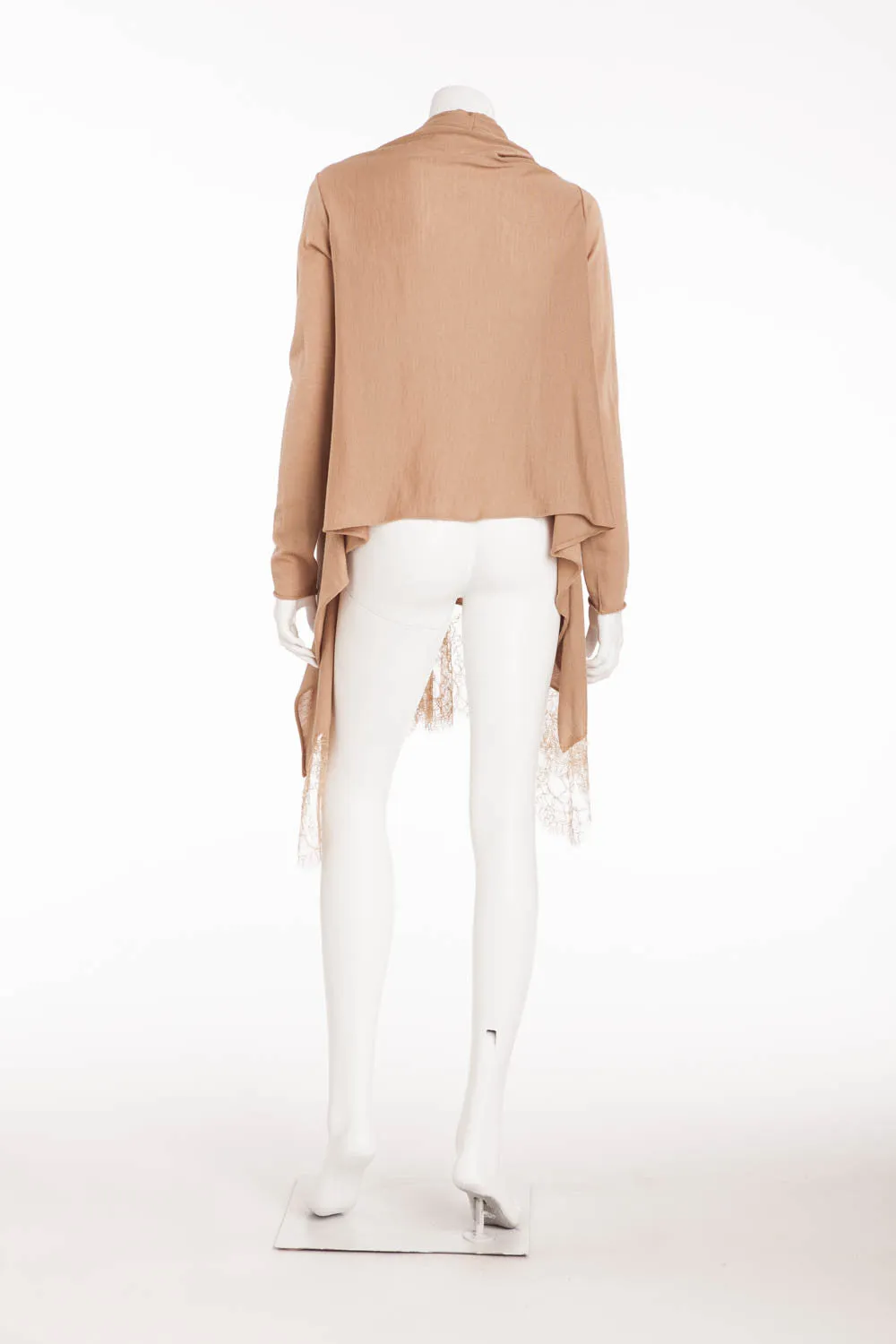 Valentino  -  Lace -trimmed wool-blend  Cardigan with  - L