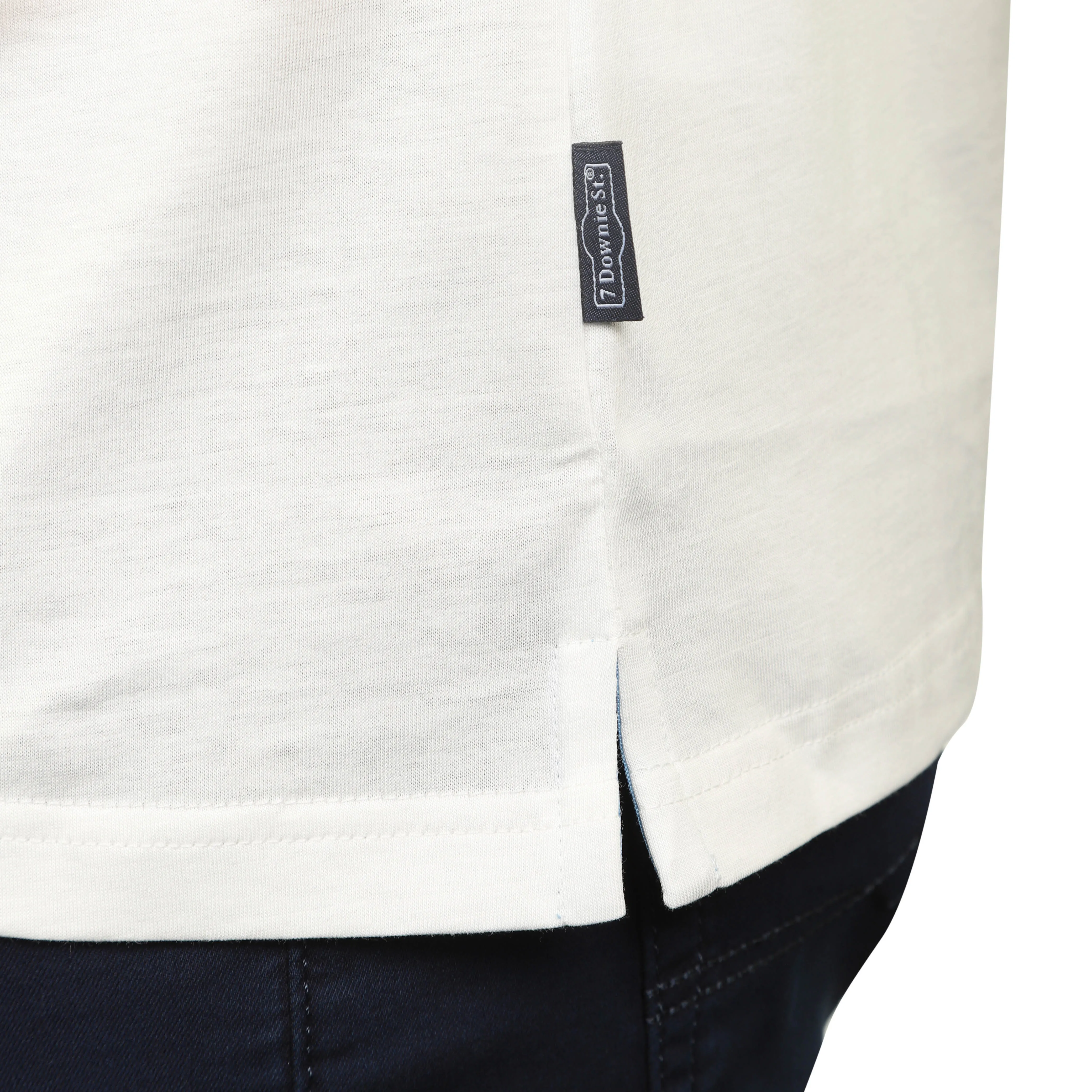 White Mercerized Cotton V-Neck T-Shirt