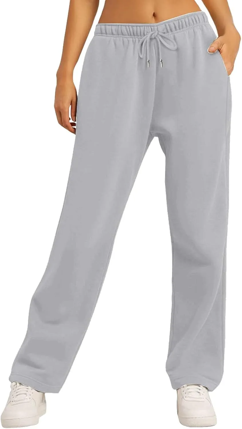 Wide Leg Sweatpants Women 2024 High Waist Casual Joggers with Pockets Loose Lightweight Soft Comfy Straight Yoga Sweat Pants