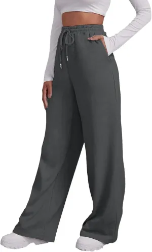 Wide Leg Sweatpants Women 2024 High Waist Casual Joggers with Pockets Loose Lightweight Soft Comfy Straight Yoga Sweat Pants