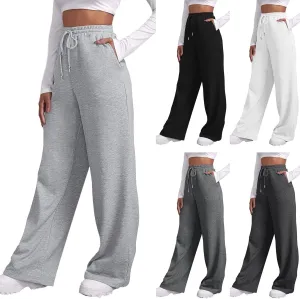 Wide Leg Sweatpants Women 2024 High Waist Casual Joggers with Pockets Loose Lightweight Soft Comfy Straight Yoga Sweat Pants