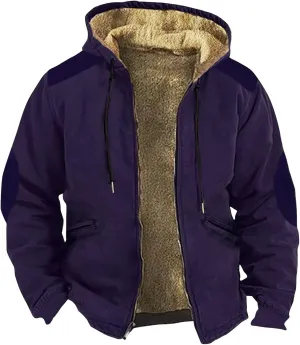 Winter Jackets For Men Sherpa With Hood Casual Winter Coats Fleece Zipper Hoodie Big And Tall 2024 Fall Outfits Pocket