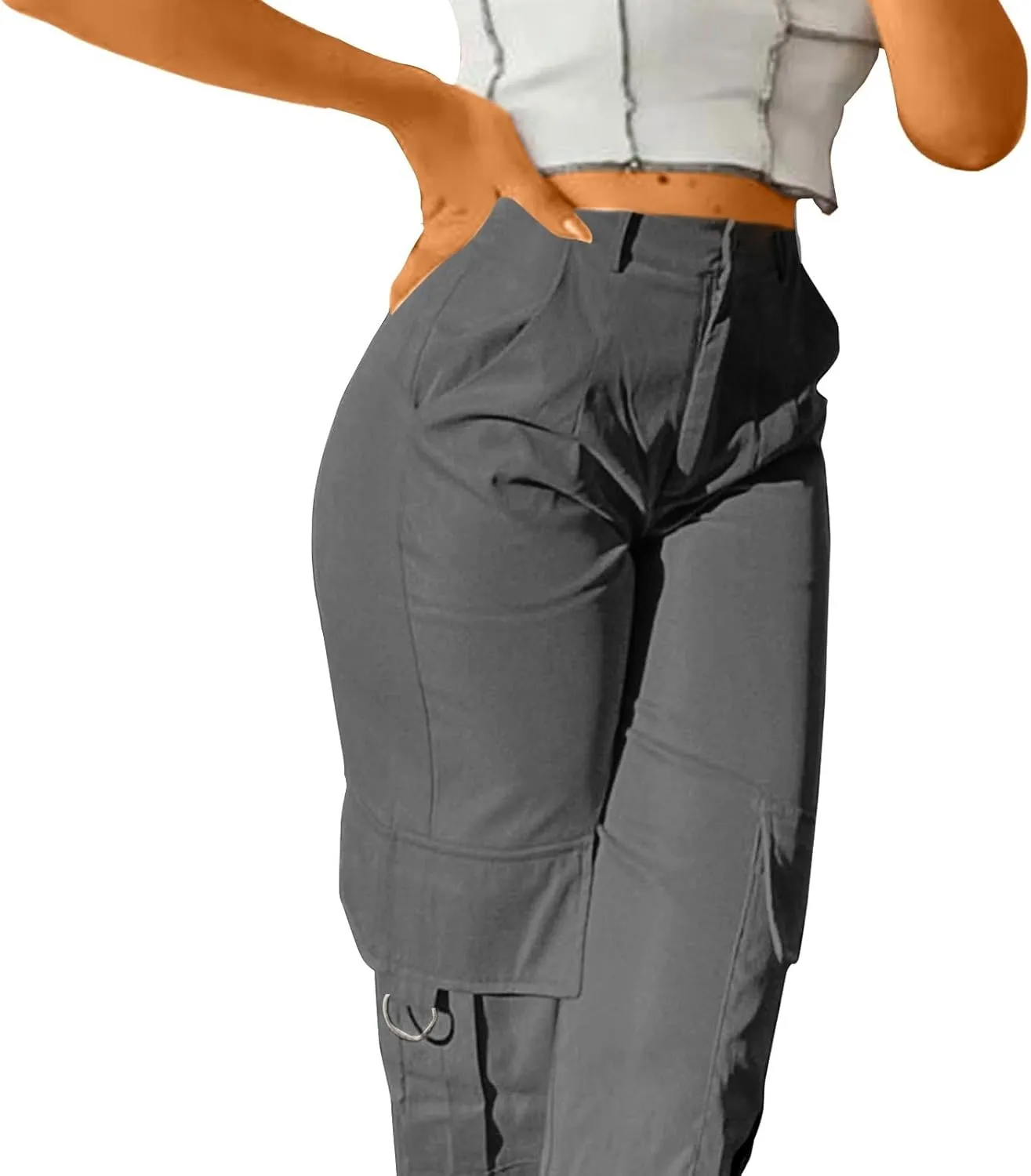 Women Cargo Pants High Waist Wide Leg Casual Baggy Work Pant Palazzo Lounge Tousers Going Out Outfits with Pockets