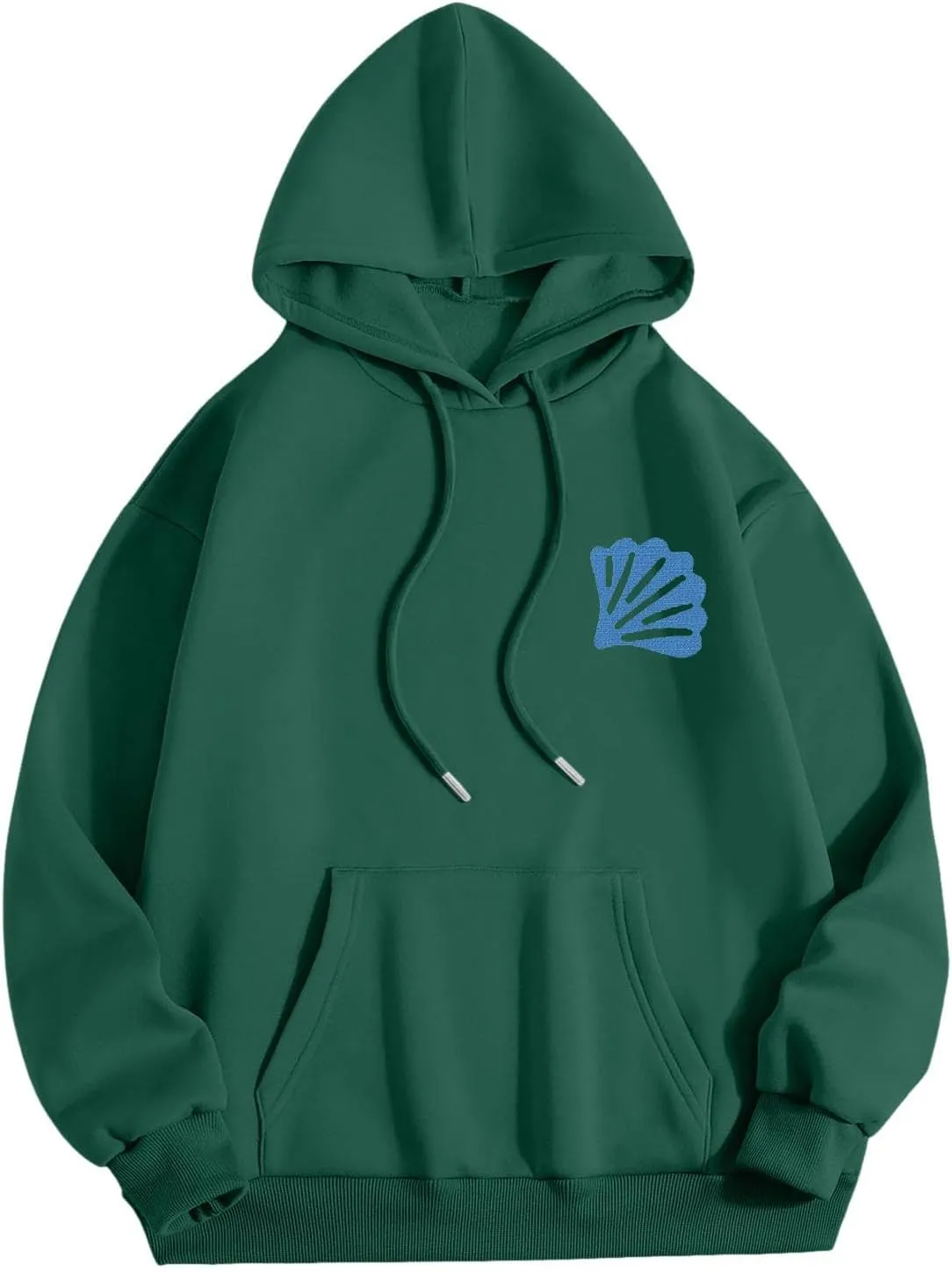 Women Cute Flower Print Hoodie Comfy Preppy Hooded Sweatshirt for Teen Girls Long Sleeve Drawstring Oversized Pullover Tops