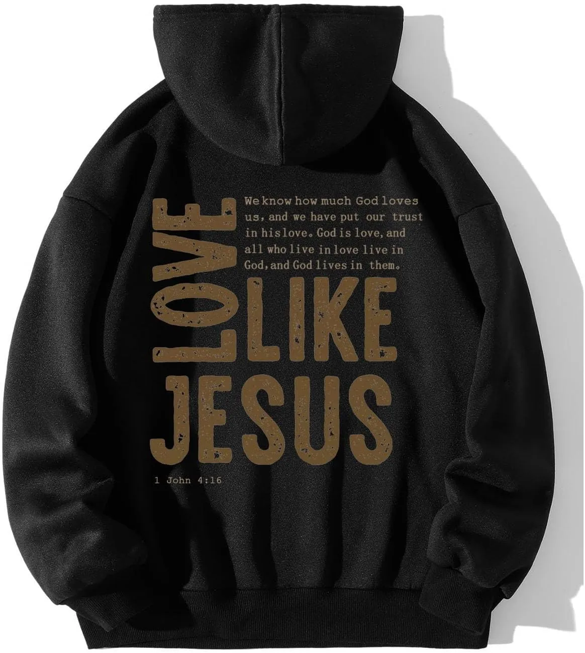 Women Love Like Jesus Religious God Jesus Sweatshirts Hooded Bible Verse Oversize Comfort Inspirational Letter Cross