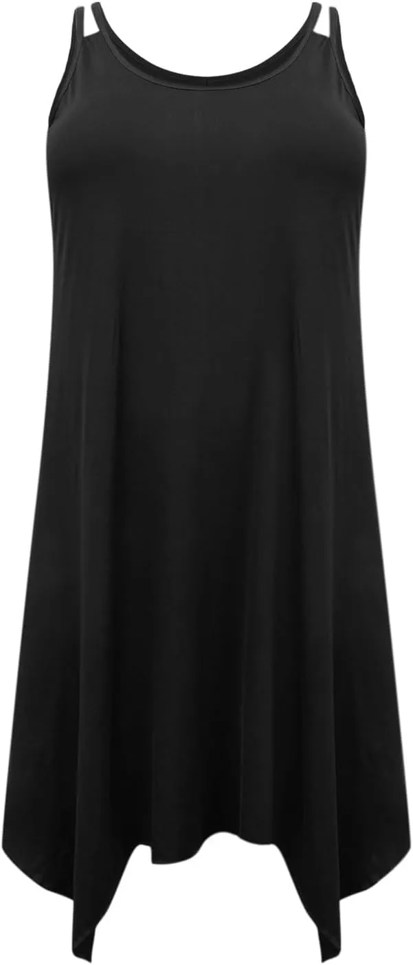 Women Summer Beach Dress Plus Size Casual Spaghetti Strap Boho Sundress Cover Up Swimwear Flowy Midi Vacation Dress