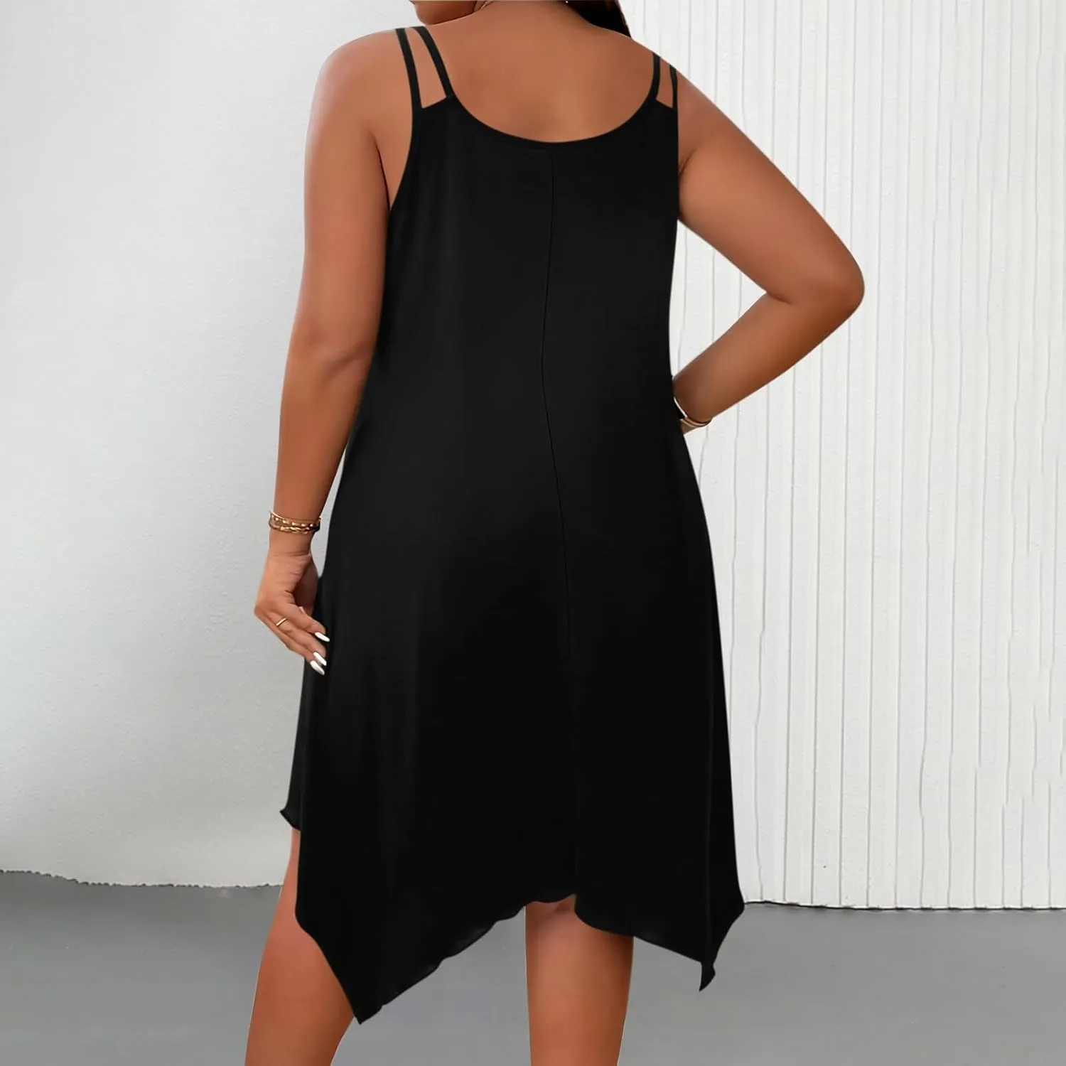 Women Summer Beach Dress Plus Size Casual Spaghetti Strap Boho Sundress Cover Up Swimwear Flowy Midi Vacation Dress