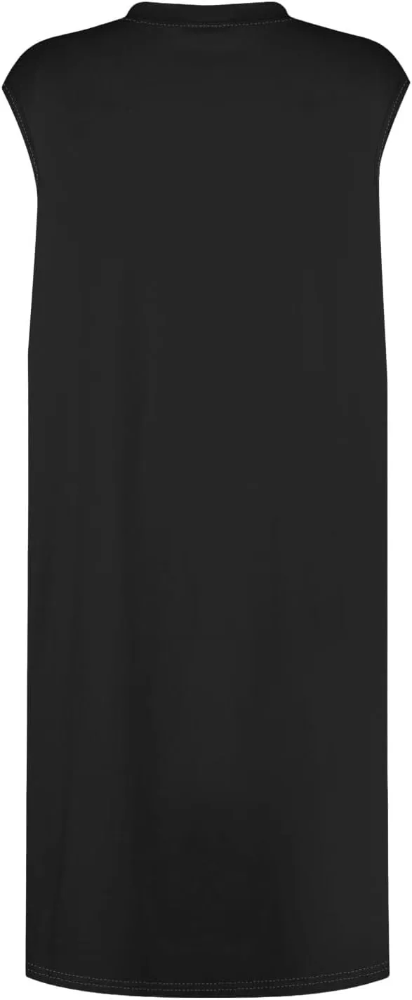 Women Summer Dresses Casual Floral Sundresses Crew Neck Beach T Shirt Dresses Sleeveless Loose Tank Dress with Pockets