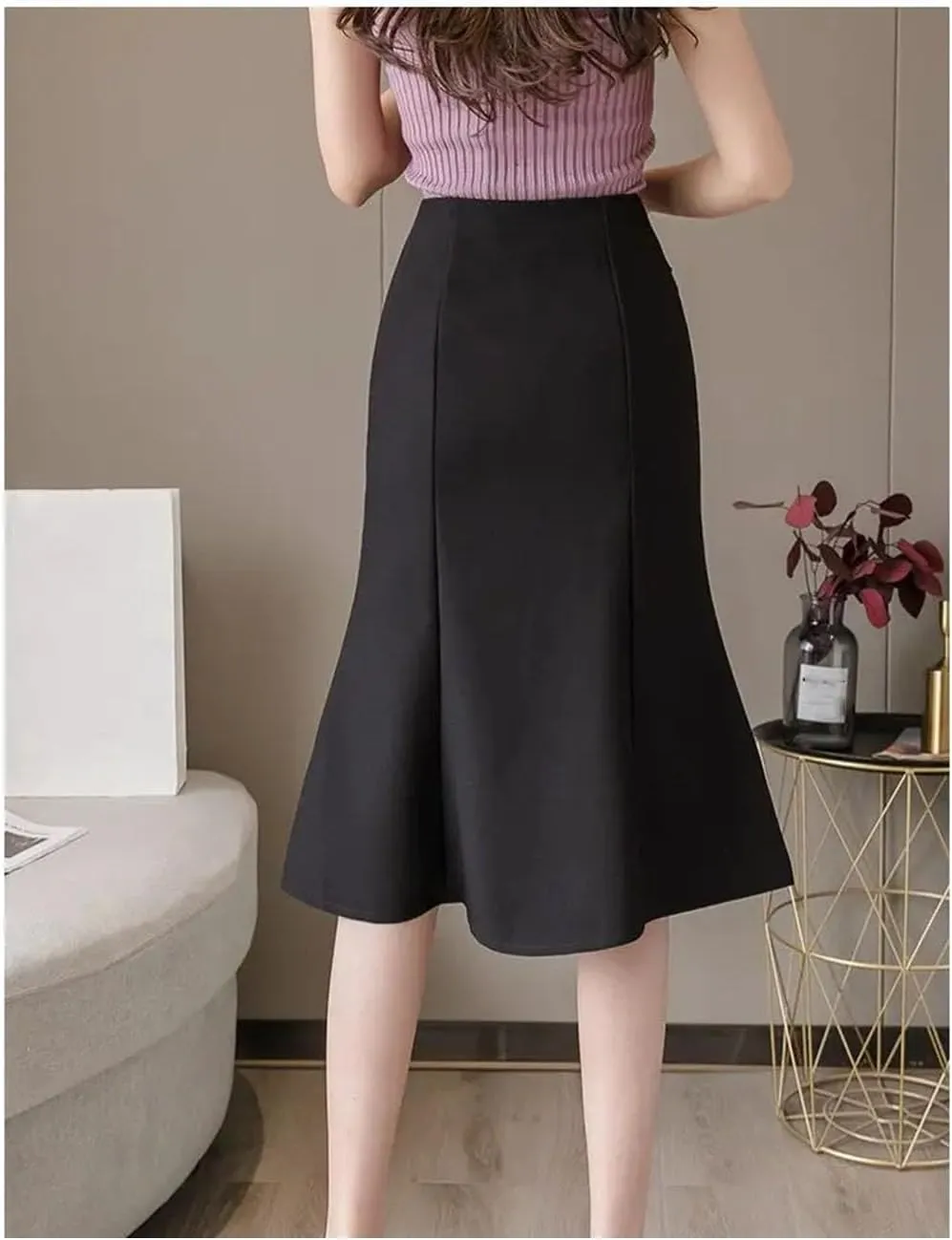 Women Summer Fashion Wrap Hip Slim Fit Mermaid Skirts Office Ladies High Waisted Zipper Casual Suit Skirt