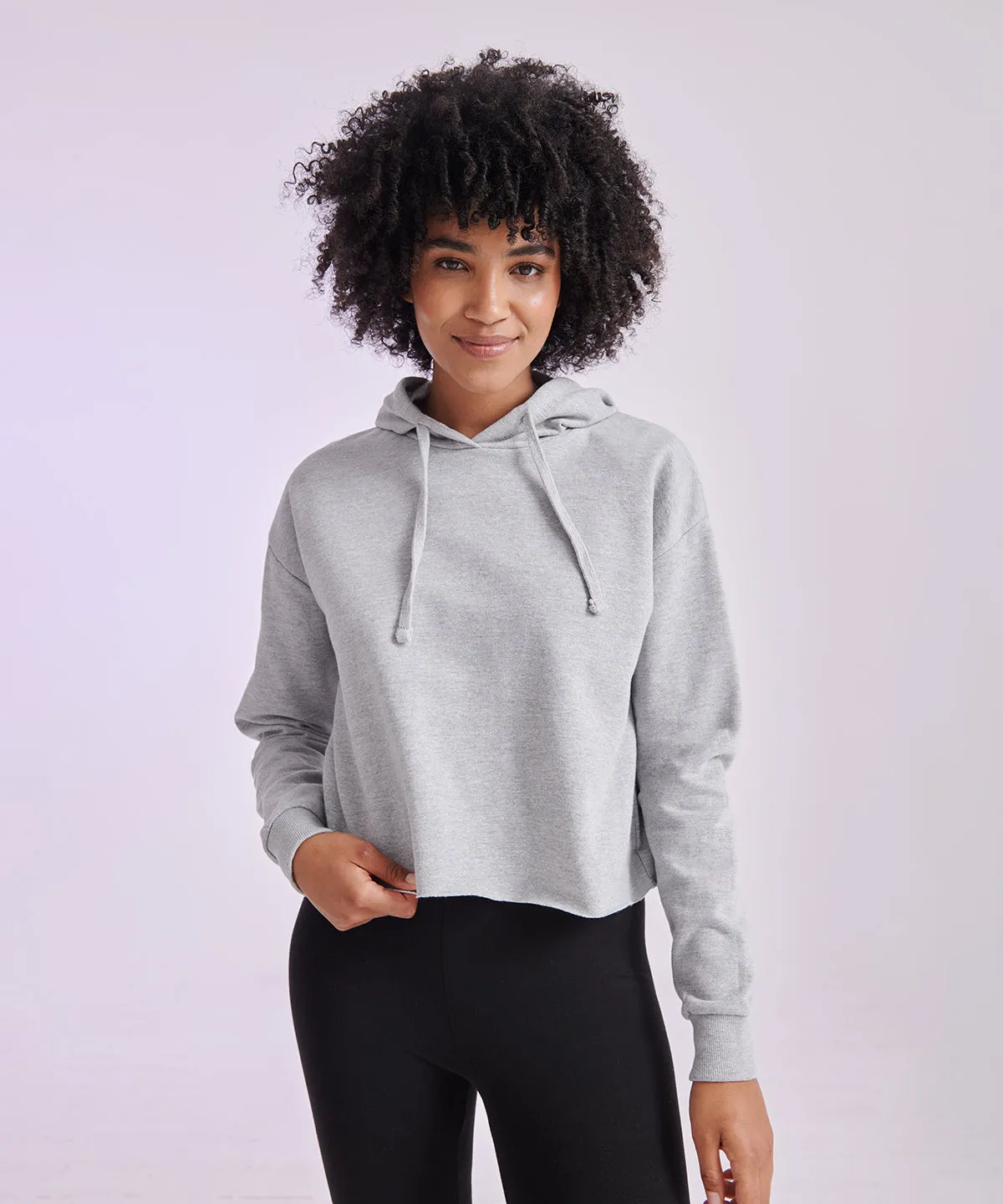 Womens cropped slounge hoodie | Black
