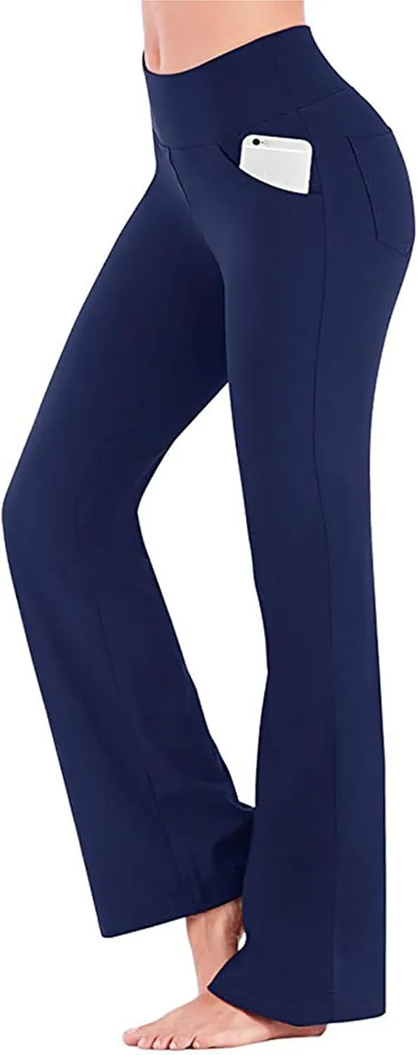 Women's Flare Yoga Pants 2024 Tummy Waisted Yoga Pants Control Pants Workout Leggings for Women Fleece Lined