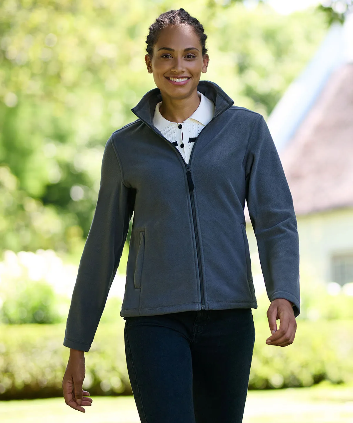 Womens full-zip microfleece | Dark Navy