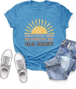 Womens Graphic Tee Shirts Trendy Casual Summer Loose Fit Short Sleeve Tshirts for Women