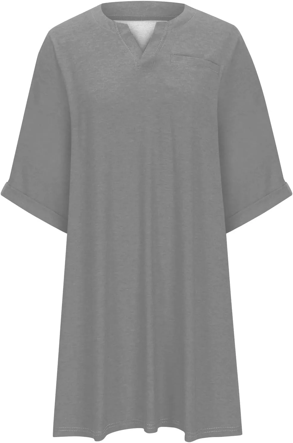 Women's Plus Size Outfits for Curvy Short Sleeve Summer Striped Print Tshirt Dresses Tunic with Pockets, L-5XL