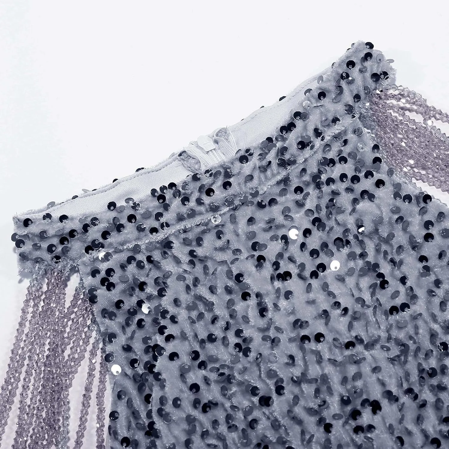 Womens Sequin Dress Hot Drilling Tassel Mini Dress Cocktail Party Dress Sexy Club Night Dress Wrap Hip Dresses