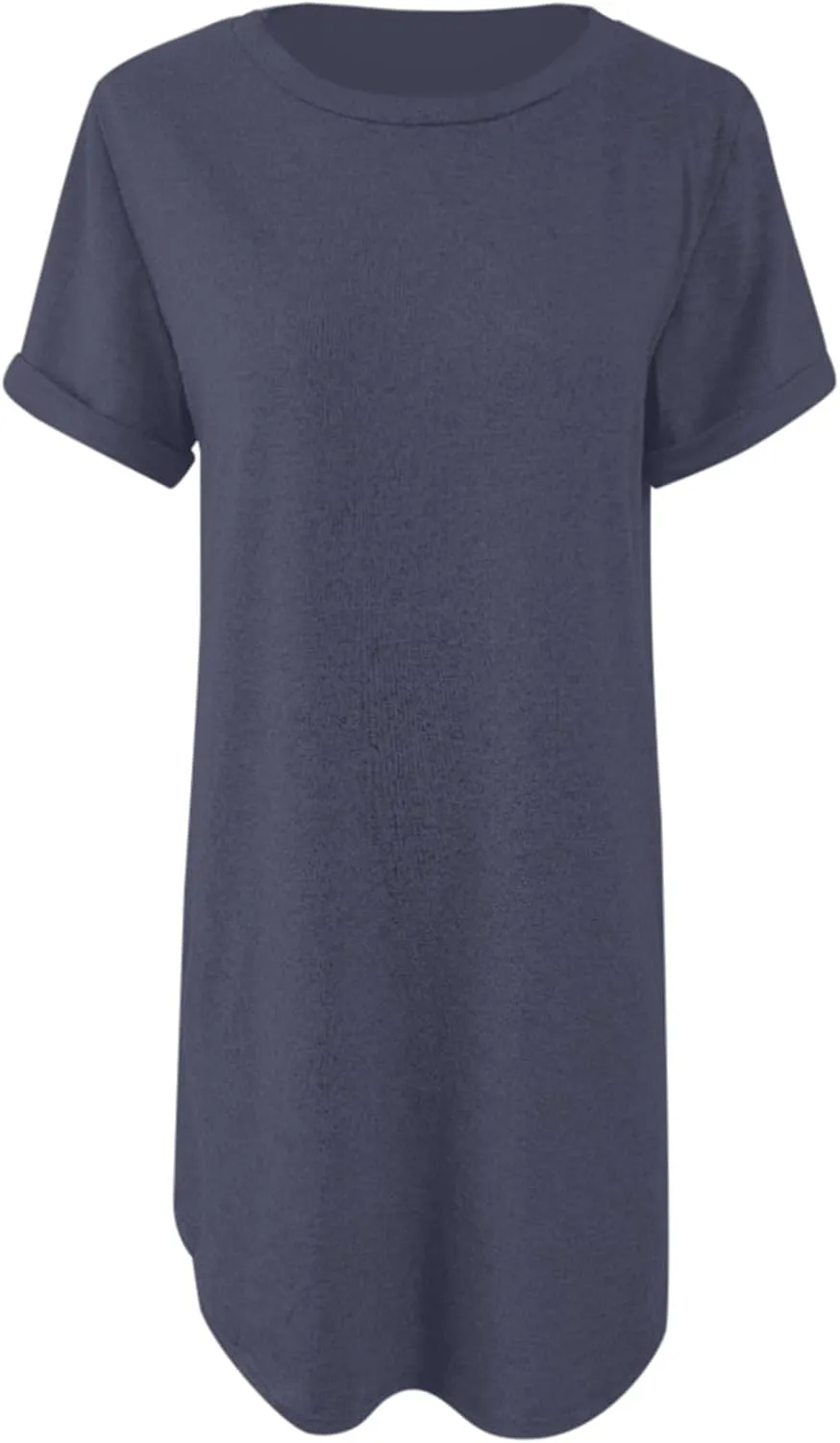 Women's Summer Casual T-Shirt Vacation Dresses Women Casual Crewneck Mesh Panel Bell Sleeve Loose Tunic Dress Flowy Dresses