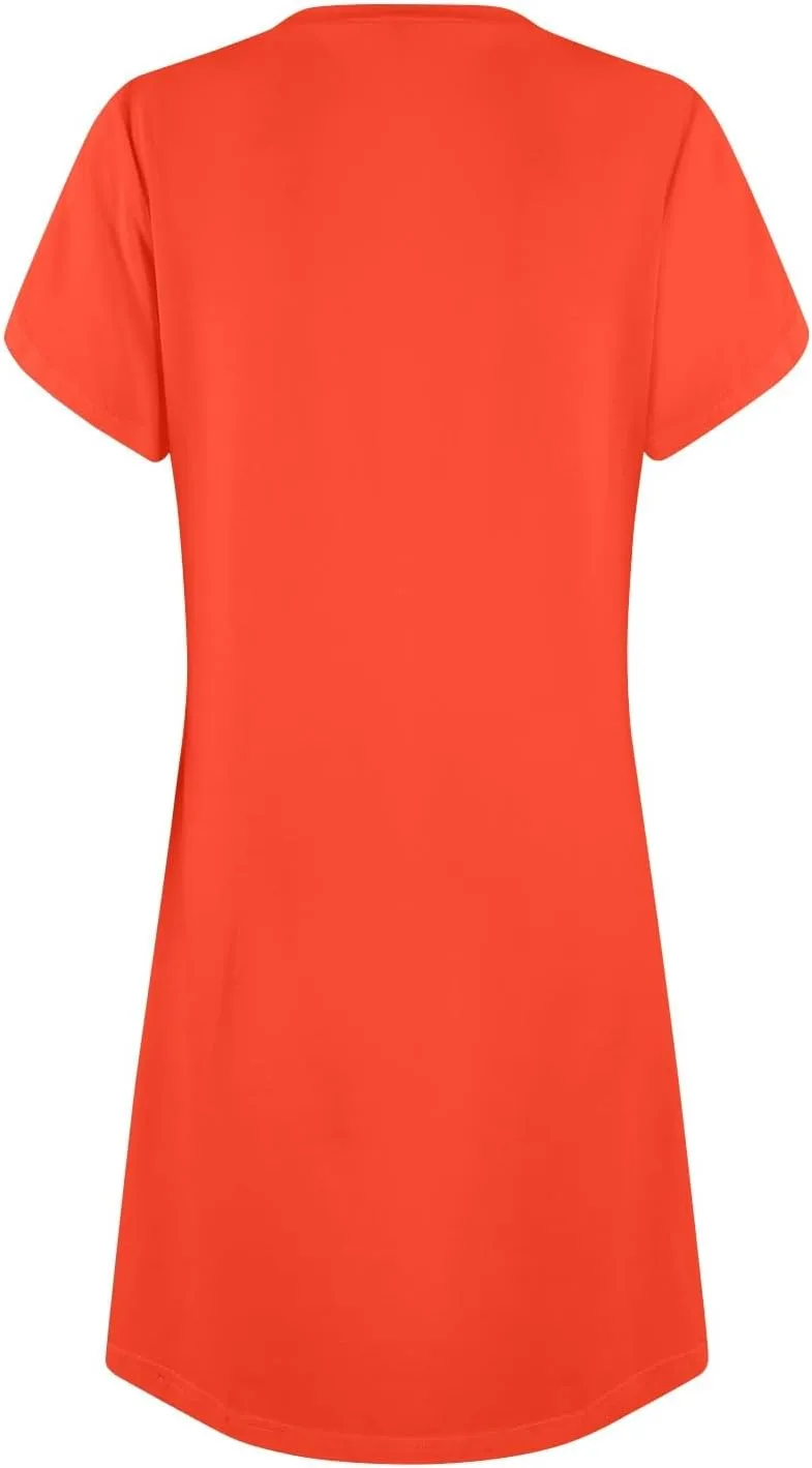 Womens Summer Dresses 2025 Beach Vacation Casual Flowy Midi Dress Short Sleeve V Neck Trendy Hawaiian Boho Sundresses