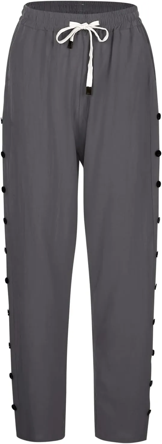 Womens Summer Mix Linen Capri Pants Cropped Trousers Petite Summer Beachwear Linen Capri Pants for Women Cotton