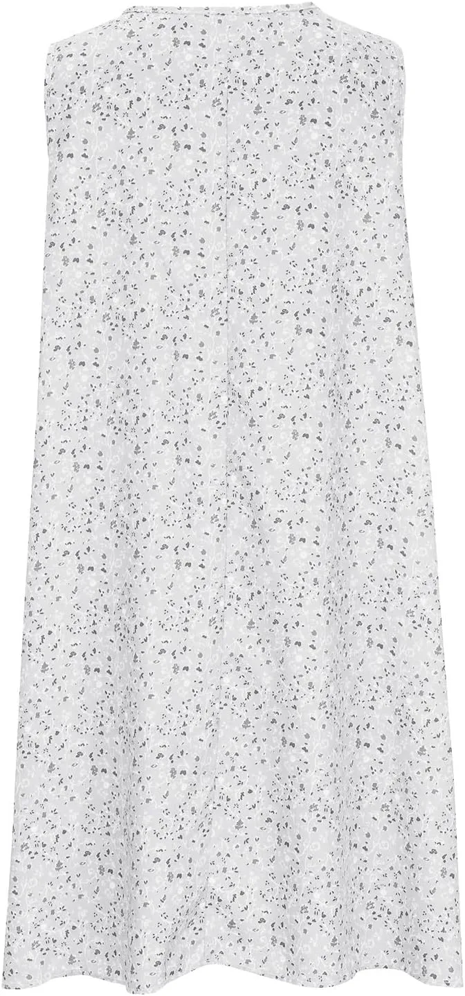 Women's Summer Print Dress Short Sleeve Crew-Neck Loose Dress Beach Dress Sun Dress Ruffled Flowy Midi Dress