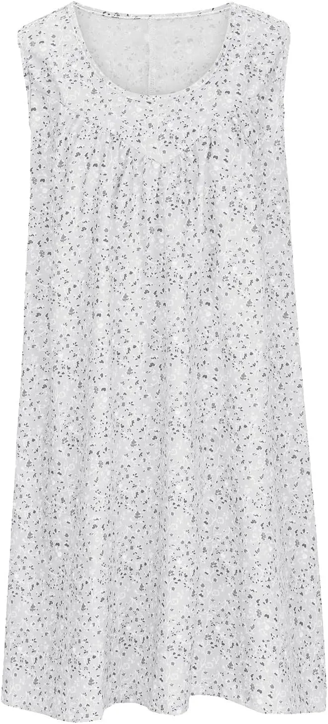 Women's Summer Print Dress Short Sleeve Crew-Neck Loose Dress Beach Dress Sun Dress Ruffled Flowy Midi Dress