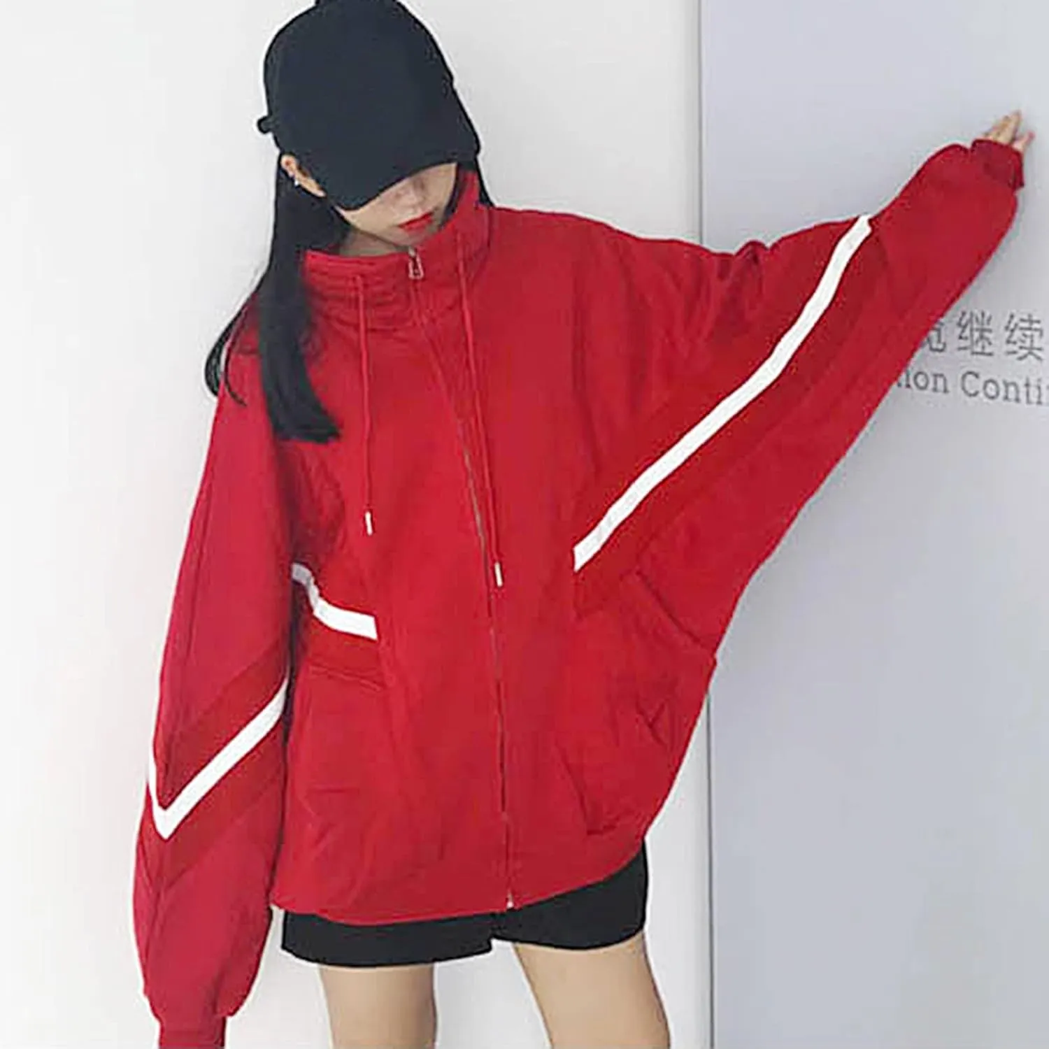 Womens Zip Up Hoodie Oversized Plus Size Grunge Cute Aesthetic Y2K Hoodie for Teen Girls Fashion Loose Fit Sweatshirts