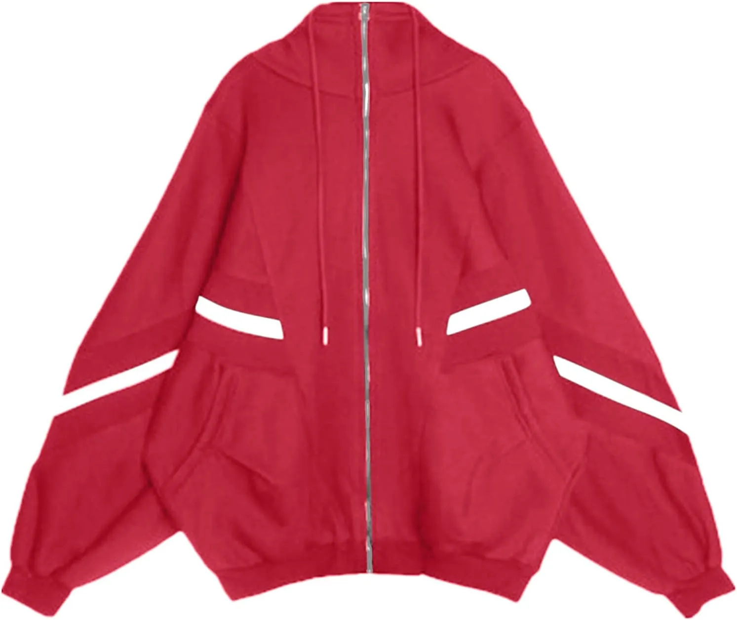 Womens Zip Up Hoodie Oversized Plus Size Grunge Cute Aesthetic Y2K Hoodie for Teen Girls Fashion Loose Fit Sweatshirts