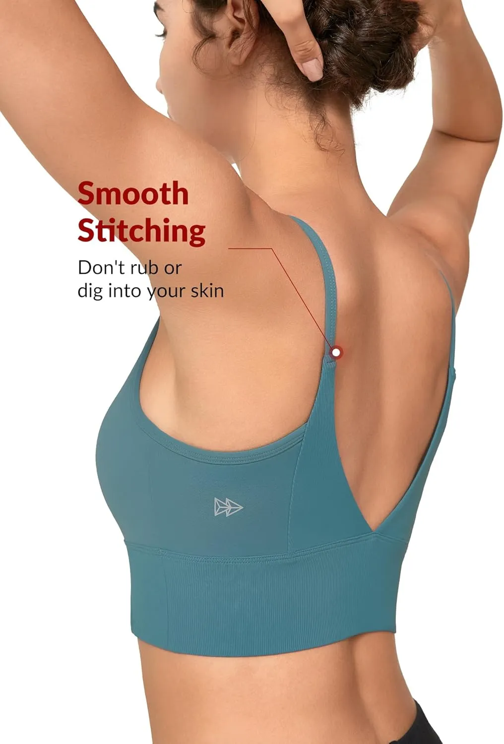 Yvette Yoga Sports Bras for Women Light Support Spaghetti Strap Padded V Back Wireless Bra Cropped Tank Top