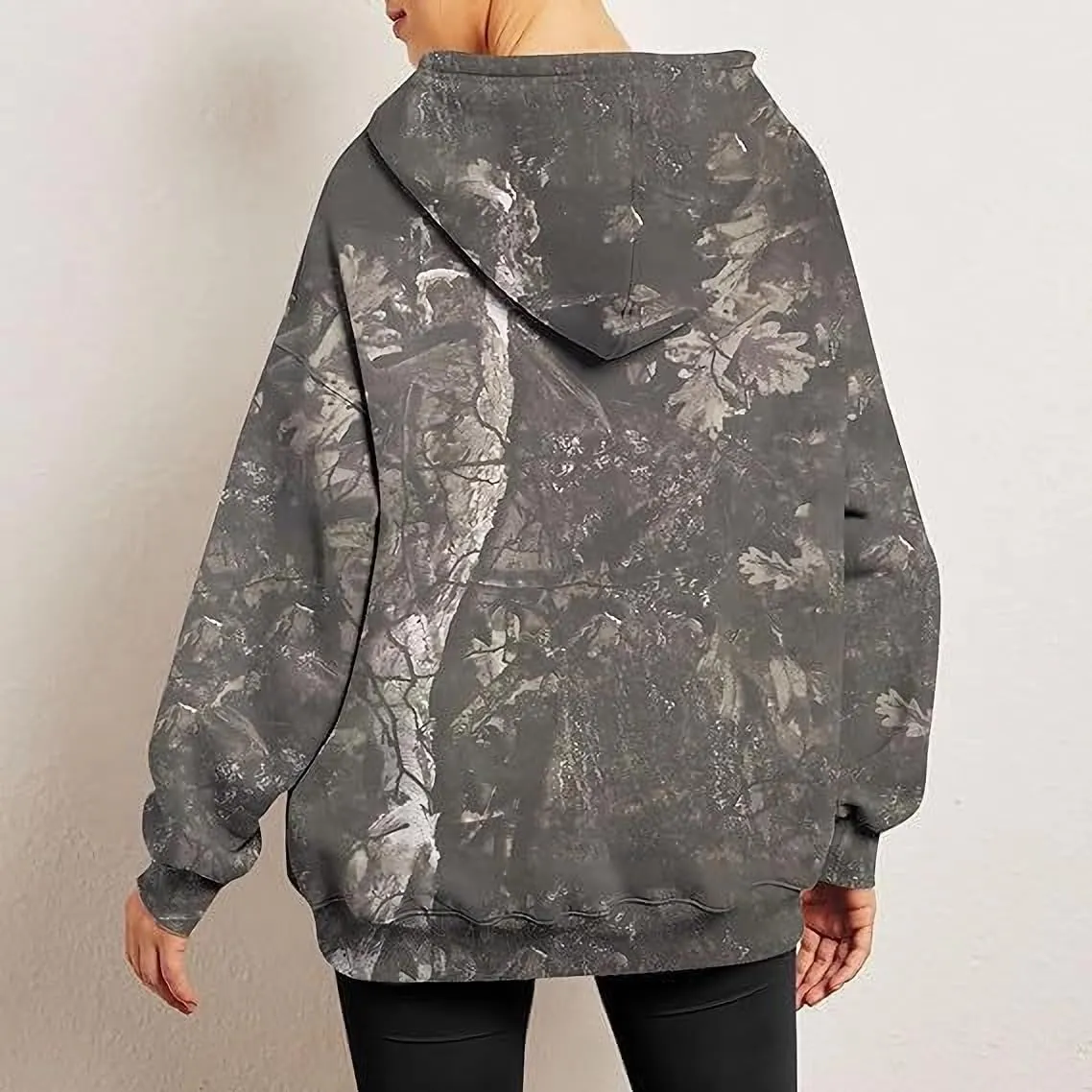 ZOCANIA Womens Camo Hoodie Spring Oversized Sweatshirt Long Sleeve Essentials Hoodie with Pocket