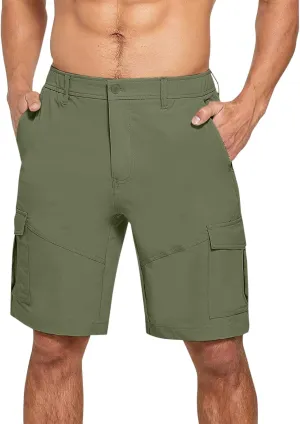 ZYXTIM Mens Classic Fit Chino Shorts Flat Front Pockets Elastic Waist Lightweight Business Work Shorts Vacation Beach Shorts